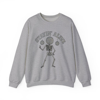 Stayin' Alive Skeleton Crewneck Sweatshirt | JunoCollective