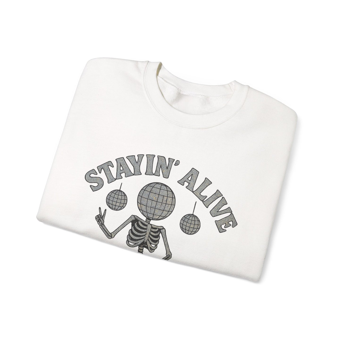 Stayin' Alive Skeleton Crewneck Sweatshirt | JunoCollective