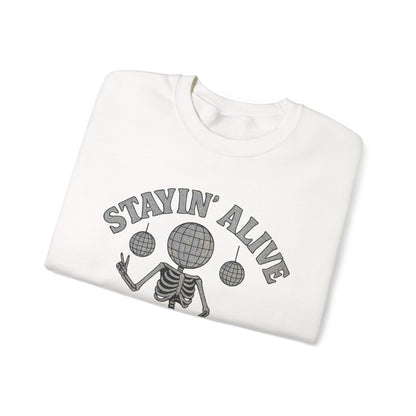 Stayin' Alive Skeleton Crewneck Sweatshirt | JunoCollective