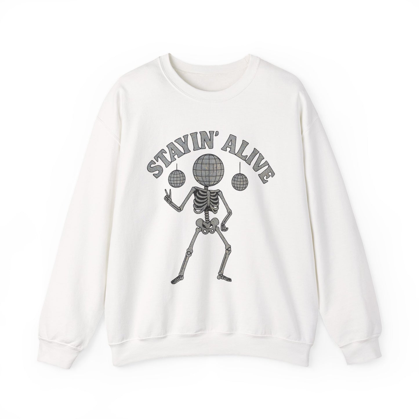 Stayin' Alive Skeleton Crewneck Sweatshirt | JunoCollective