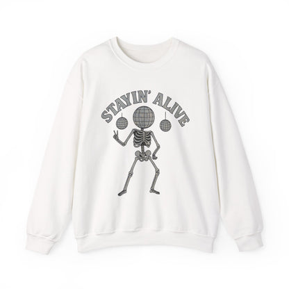 Stayin' Alive Skeleton Crewneck Sweatshirt | JunoCollective